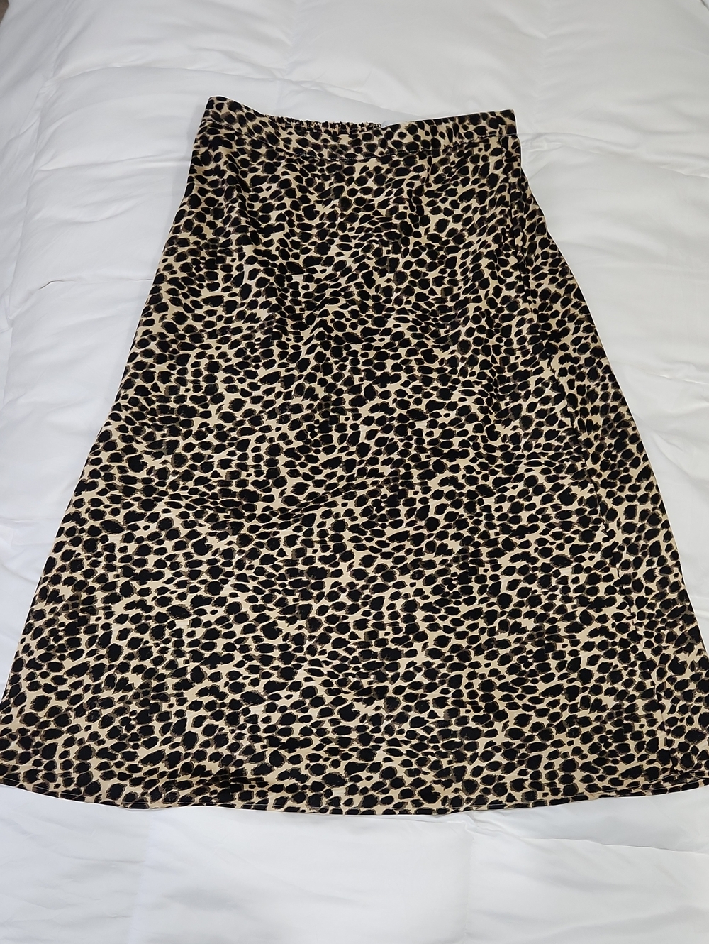 J. Crew Factory Leopard-Print A-Line Skirt in Beige and Black